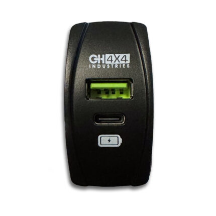 CH4x4 Quick Charge 3.0 USB + PD Power Socket Rocker Style