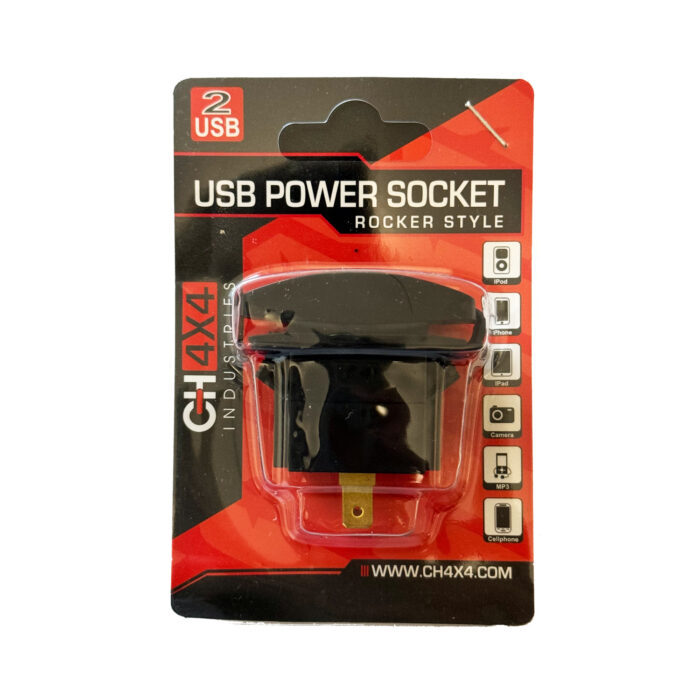 CH4x4 Quick Charge 3.0 USB + PD Power Socket Rocker Style