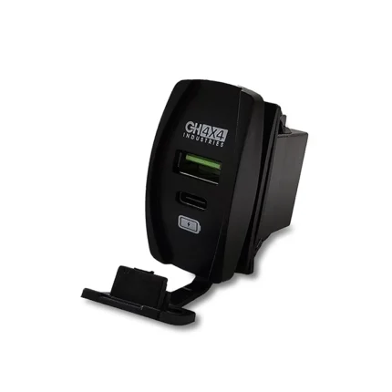 CH4x4 Quick Charge 3.0 USB + PD Power Socket Rocker Style