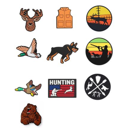 CH4X4 Hunting Shoe Charms – Outdoor Rifle Duck Deer Dog PVC Charms for Clogs & Sandals