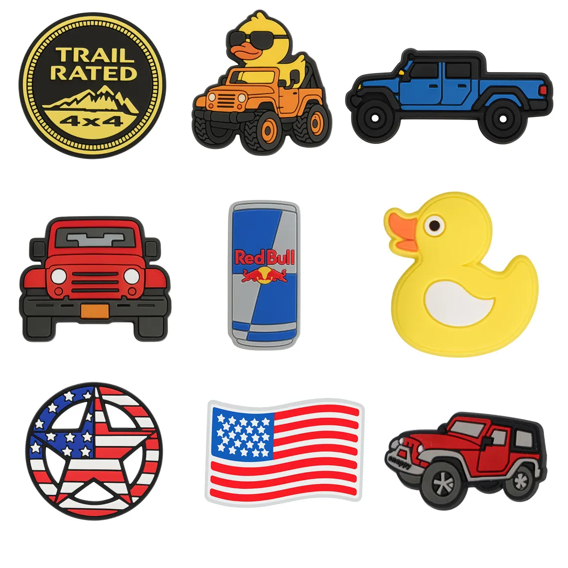 CH4X4 Seven Slot Grille Off-Road Shoe Charms Trail Rated 4x4 Adventure Gear for Clogs and Sneakers