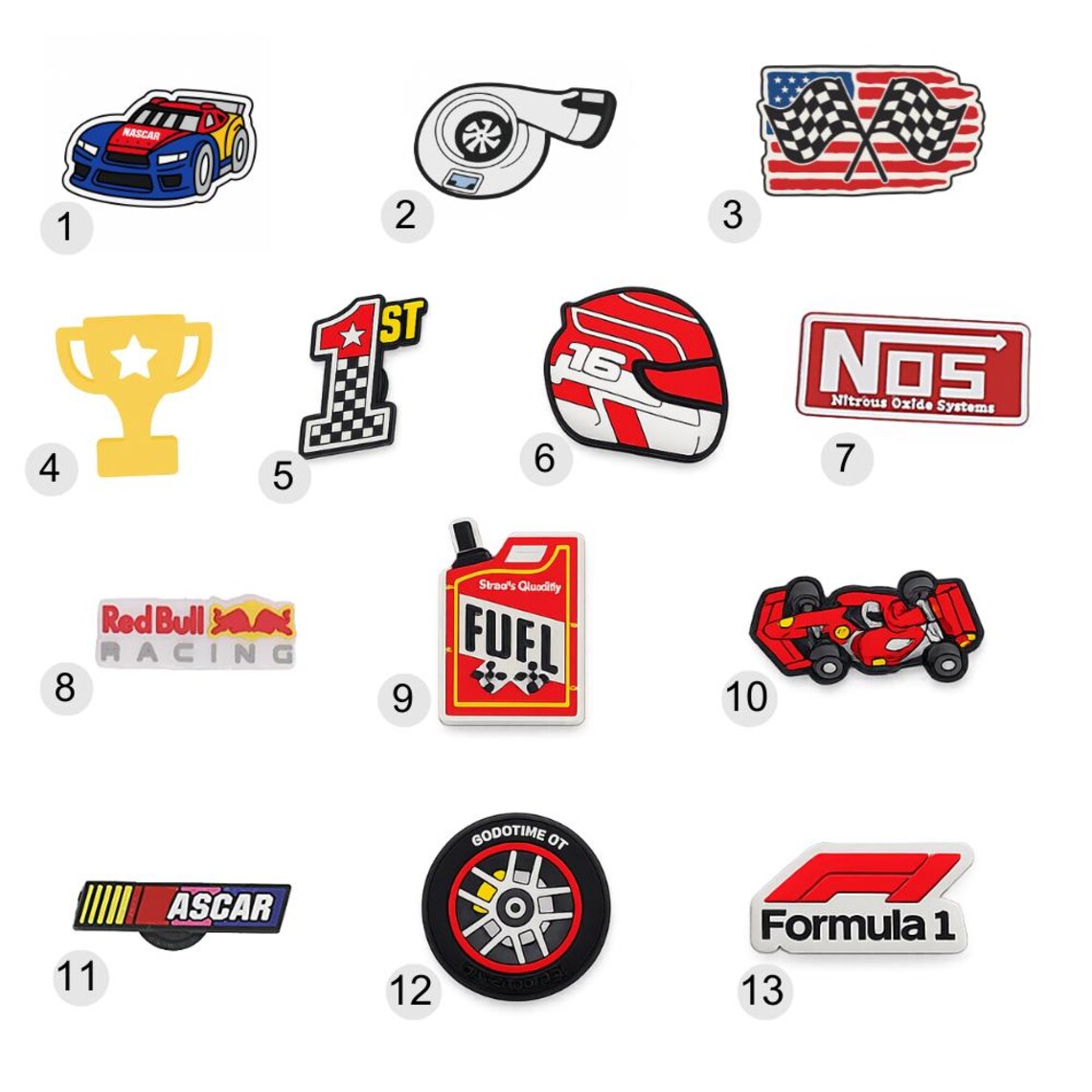 CH4X4 Racing Shoe Charms – Speed-Inspired Accessories for Clogs, Sandals, Sneakers, Bags and Bracelets with Holes