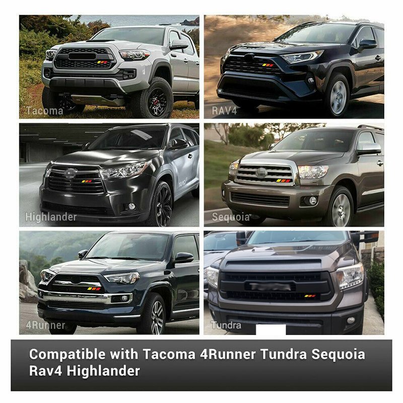 CH4X4 Tri-color Grille Badge Emblem for Toyota Tacoma, 4Runner, Tundra, Sequoia, Rav4, Highlander & Lexus - Image 4