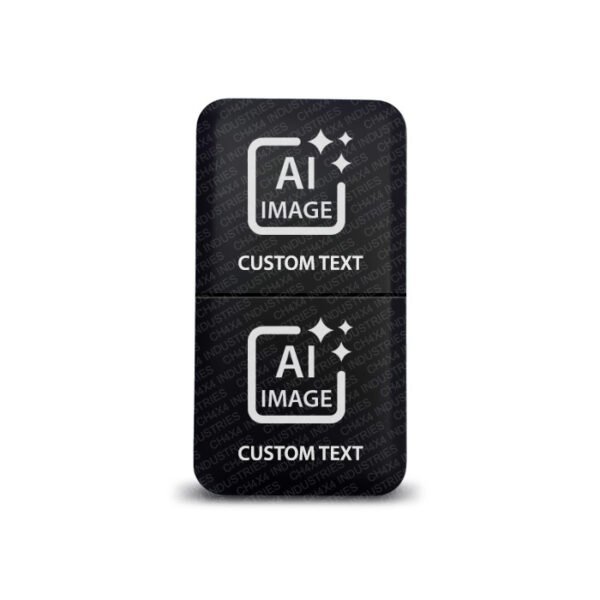 Custom Dual Push Switch for Toyota - blank cover before laser engraving, with center seam