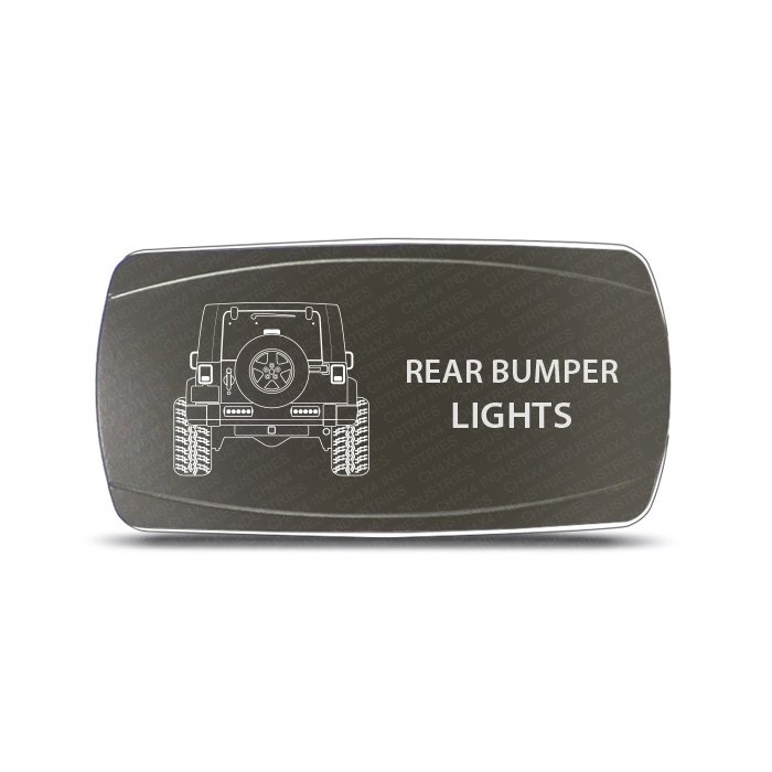 CH4x4 Gray Series Rocker Jeep JK Rear Bumper Lights Symbol - Horizontal