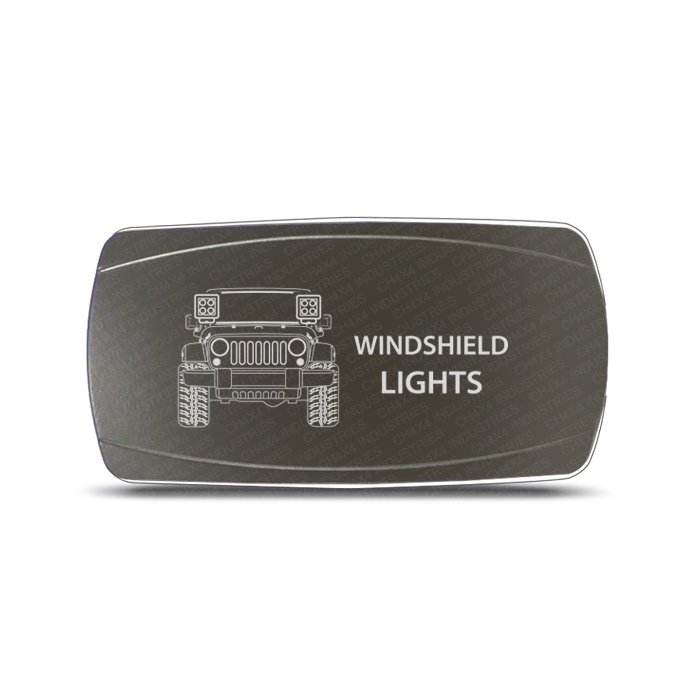 CH4x4 Gray Series Rocker Jeep JK Windshield Lights Symbol - Horizontal