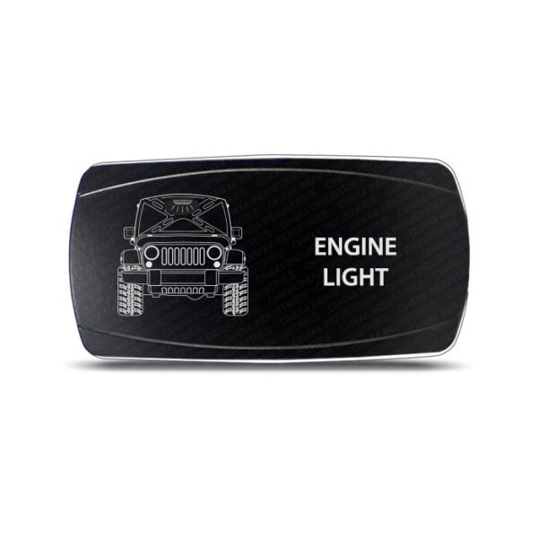 CH4x4 Rocker Switch Jeep Wrangler JK Engine Light Symbol - Horizontal