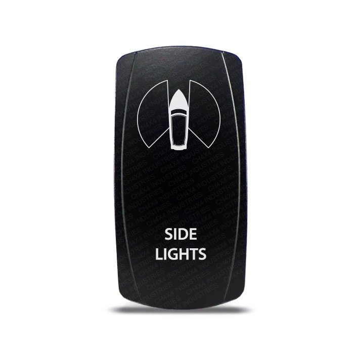 CH4X4 Marine Rocker Switch Side Lights Symbol – 12V/24V Marine-Grade Dual LED Laser-Etched ON/OFF Switch