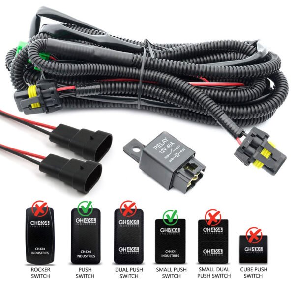 CH4X4 Wiring Harness for Toyota "Push Style" Switches (Large & Small)