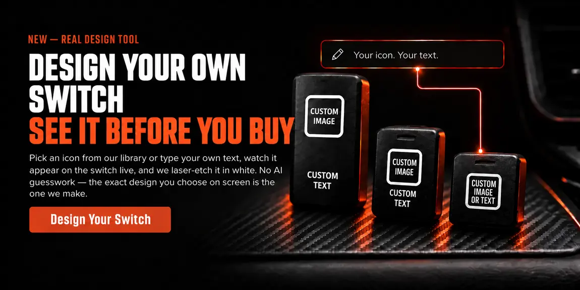 Design your own CH4X4 Custom Switch — Square, Large and Small Push